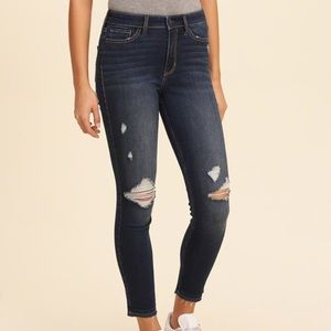 Hollister stretch high rise cropped skinny jeans